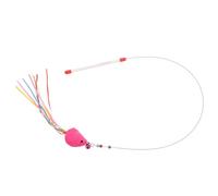 ibasenice Pink Cartoon Mouse Teasing Wand for Cat Kitten with PC Ribbon Cotton Lint Sturdy Design Stimulates Hunting Instincts Indoor Interactive Pet Toy
