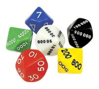 ibasenice Place Value Dice Set 6Pcs Multi-Sided Plastic Game Dices for Board Games and Role-Playing Entertainment with Random Colors Random Color