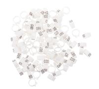 ibasenice Plastic Bird Leg Rings for Breed Identification 100 Pcs White Numbered Pigeon Foot Bands and Separating Hatches Poultry Accessories Suitable for Chicken and Hen