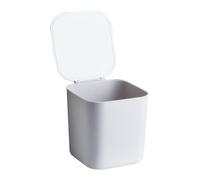 ibasenice Plastic Desktop Trash Can White for Office with Flip Lid | Compact round Edges, Safe to Touch, Tidier Desktops, Small Spaces, Apartment Vanity Tabletop