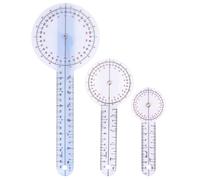 ibasenice Plastic Goniometer Protractor Set 360 Degree Scale Rulers for Finger and Ulna Measurement Therapy Tool for Doctors 3 Pcs Random Color