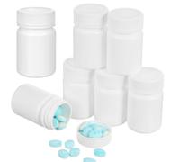 ibasenice Plastic Pills Bottle 20pcs 50ml White Bottle Bulk Tablet Holder Spiral Bottle Structure Enough Space for Sample Storage and Gift for Your Family and Friends