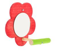 ibasenice Plum Blossom Bird Mirror with Perch Stand Small Red Parrot Accessory for Stress Relief and Training Multi-functional Reflective Pet for Budgies Cockatiels and Small Birds