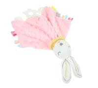 ibasenice Plush Baby Security Blanket with Stuffed Animal Attached for Infant Sensory Stimulation and Ease into Sleep, Soft Comfort Towel for Playtime and Nursery in Pink