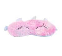 ibasenice Plush Cartoon Animal Eye Mask for Sleeping, Soft Cloth Material with Sleep Aid Feature, Comfortable to Wear, for Hotel and Train Use, Blue Colour Blindfold for Deep Rest