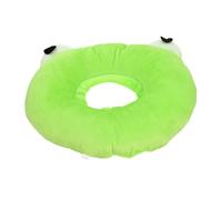 ibasenice Plush Cat Surgery Cone Soft Kitten Wound Healing Collar Protective Scratch Prevention for Small Cats Frog Design S