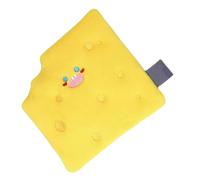 ibasenice Plush Cheese Dog Snuffle Pad 12x11cm Squeaky Pet Foraging Cushion Soft Puppy Sniffing Mat for Mental Stimulation and Feeding Enrichment