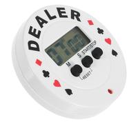 ibasenice Poker Digital Timer Countdown Clock for Texas Hold’Em Dealer Button, Small Desk Timer with Loud Alarm for Card Games and Party Use, Flat Round Poker Accessory