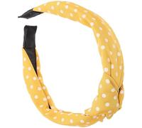 ibasenice Polka Dot Wide-brimmed Hairband for Women, Fabric Material, Sturdy and Non-slip Design, for Fancy Ball and Daily Wear, Stylish Yellow Hair Band