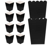 ibasenice Popcorn Holders Paper Boxes Black 50Pcs 4.21X2.16In Greaseproof Snack Containers for Birthdays Weddings Movie Nights Festivals