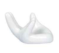 ibasenice Porcelain Ceramic Finger Palm Ocarina Holder with Hand Stand for Office Desk Decor White Ceramic Tea Pet Base Home Decoration