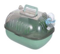 ibasenice Portable Dwarf Hamster Transport Case with Water Bottle, 2-tier Abs Carrier Box Featuring Multiple Ventilation Holes and Sturdy Handle, for Outdoor Adventures and Small Spaces