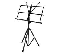 ibasenice Portable Folding Music Stand Tripod with Adjustable Height, Heavy Duty Iron and Pp Material, Rubber Feet for Stability - Compact Sheet Music Stand for Travel and Instrumental Use