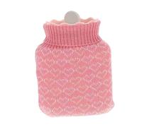 ibasenice Portable Hand Warmer Water Injection Hot Water Bag Pink Small Non Slip Texture Long Heat Retention for Hands Feet and Abdomen Relief Family and Friends
