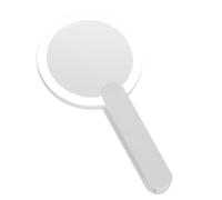 ibasenice Portable Handheld Cosmetic Mirror round Mini Makeup Mirror with LED Light Made of Sturdy Abs Material Includes 4 Batteries, Simple and Chic Design for Indoor and Outdoor Use