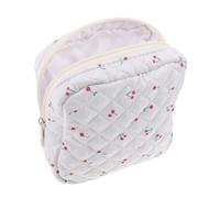ibasenice Portable Menstrual Pad Bag for Teen - Fabric Feminine Care Pouch with Cherry Print - Small Travel Period Holder Organizer for Sanitary Napkins and