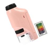 ibasenice Portable Monocular Microscope for Students Early Learning Scientific Experiment Tool with Color Specimens Easy to Operate Handheld Design