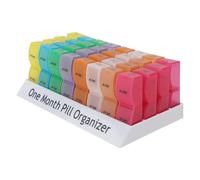 ibasenice Portable Monthly Medicine Storage Box Food-Grade PP Pill Organizer for Elderly 31-Day Family Medication Dispenser Container with Compartments for Daily Pills