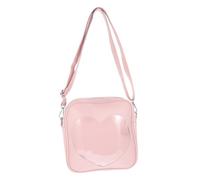 ibasenice Portable Pink PU Heart Pattern Shoulder Bag for Women Compact Lightweight Coin Pouch Cash Bag for Weddings Parties Proms and Daily Use Stylish Gift for Ladies