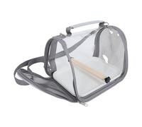ibasenice Portable Small Bird Travel Cage Lightweight Carrier Bag Perch for Budgie Parrot and Lizard Outdoor Transport Gray