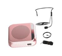 ibasenice Portable Voice Amplifier with LED Display, Wireless Rechargeable Microphone Speaker for Classroom Teaching, Tour Guide and Meeting Use, Rose Gold Compact Travel Audio System
