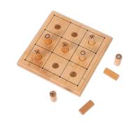 ibasenice Portable Wooden Toe Board Game for Family Educational Travel Enhancing Strategic Thinking Social Skills and Cognitive Development Indoor Party Fun
