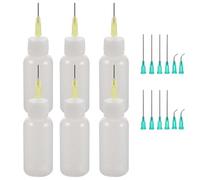 ibasenice Precision Tip Needle Glue Applicator Bottle with Refillable Plastic and Metal Build, Ergonomic Bent Tip Design for Pottery Tool Bottle Needs and Soldering, Craft Paint and Ink