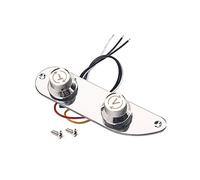 ibasenice Prewired Control Plate Harness for Guitar Parts Silver Switch Cap Metal Guitar Control Plate