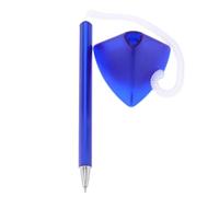 ibasenice Privacy Pen with Spring Chain and Smooth Writing Tip, Blue Abs Desktop Counter Pen for Signing Documents and Office Use, for School Season Decor and Secure Reception Environments