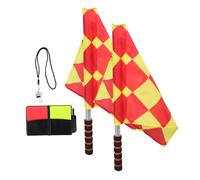 ibasenice Professional Soccer Referee Gear with Flags Stainless Steel Whistle Red Yellow Cards Record Paper for Match Officials Complete Officiating Kit with Stylish Case