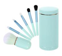 ibasenice Professional with Mirror and Storage Case Makeup Brush Set 6pcs Comfortable Nanofiber Wool Bristles and Wear-resistant Aluminium Handles for-the-go Cosmetic Application