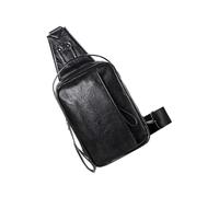 ibasenice PU Crossbody Chest Bag for Men Casual Outdoor Lightweight Sling Bag with Widened Strap for Travel Beach and Daily Essentials Storage