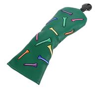 ibasenice PU Golf Driver Headcover with Thick Plush Lining Ut Specific Fit Golf Wood Club Cover Lightweight Moisture Putter Sleeve with Embroidered Tee Design for Men Women