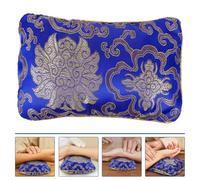 ibasenice Pulse-Taking Pillow Buckwheat Filling, Washable Traditional Chinese Medicine Pulse Pad for Hospital Diagnostics, Comfortable Cloth Pulse-Handing Tool in Blue Floral Pattern,