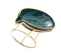 ibasenice Punch-free Soap Dish with Drainage Tray and Separate Metal Bracket, Easy Cleaning Soap Saver Holder Made of Pet and Iron, Modern Creative Design for Bathroom and Toilet