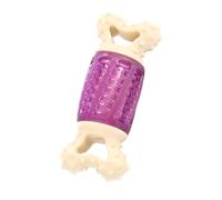 ibasenice Purple Dog Bone with Built In Whistle Squeaky Chew for Pets Interactive Bite to Reduce Destructive Behavior and Keep Dogs Entertained