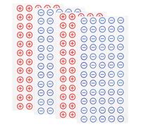 ibasenice PVC with Polarity Stickers Electrical Battery for Devices and Red and Blue Self Adhesive Labels Identification, 4 Sheets Posts for Toolkit Use