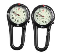 ibasenice Quartz Clip Watch Set with Fluorescent Dial and Alloy Safety Buckle 2pcs for Outdoor Mountaineering and Fitness Use Unisex Fob Watch