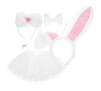 ibasenice Rabbit Ear Headband Lightweight Animal Costume Accessories with Tail Bowtie Tutu Skirt for Easter Cosplay Performance and Party Wear