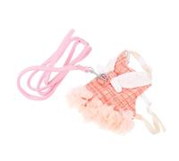 ibasenice Rabbit Harness and Leash Set for Pets, Orange Bunny Vest Harness in Size S, Lightweight Adjustable Bunny Clothing for Dwarf and Young Rabbits, Suitable for Indoor and Outdoor Use