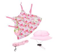 ibasenice Rabbit Harness Leash with Decorative Printed Clothing for Small Pets Comfortable Pulling Strap for Rabbits Guinea Pigs and Dwarf Pets Stylish and Design