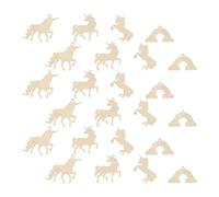 ibasenice Rainbow Shapes Wooden Slice Unicorn Cutouts Wood Craft Pieces DIY Painting Simple Design Lovely Appearance Delicate Workmanship for Handicrafts and Craft Projects