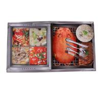 ibasenice Realistic Ancestor Paper Hot Pot for Qingming Festival Ancestral Worship Creative Roasted Pork Role-play Offering Traditional for Honoring Ancestors and Memorial Ceremonies