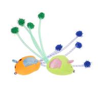 ibasenice Realistic Ears Eyes Tails Cat Stuffed Mouse Toys Interactive Robot Cat Toy