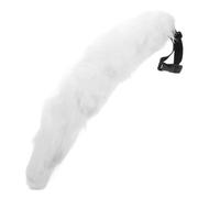 ibasenice Realistic Faux Fur Fox Tail Cosplay Accessory for Halloween Christmas Party Handmade Plush Animal Tail for Live Streaming Pets One White