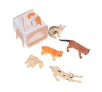 ibasenice Realistic Mini Cat Dollhouse Decor Plastic Interactive Pet for Miniature Kitten Figures for Cake Toppers Dollhouse Accessories Party Supplies and Safe