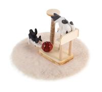ibasenice Realistic Miniature Cat Tree Tower for Scale Dollhouse Smooth Wooden Kitten Climbing Frame Playset Creative Dollhouse Furniture for Pretend Play and Small Scene Decoration