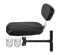 ibasenice Rear Bike Seat with Backrest and Armrest, Sturdy Pu and Sponge Material, Wear-resistant Folding Pedals for Comfortable Outdoor Park Visits, Suitable on Mountain Bikes