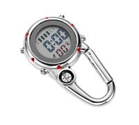 ibasenice Red Carabiner Watch with Compass for Outdoor Use Stainless Steel and Alloy Material Quartz Movement with Date Display and Low Battery Consumption Stylish and Simple Climbing Watch