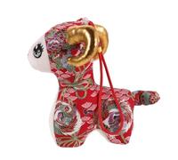 ibasenice Red Chinese Zodiac Sheep Plush Ornament for Home Decor | 2027 Year of the Goat Stuffed Animal, Traditional Chinese Festival Decor for Desk, Shelf, Living Room, Office